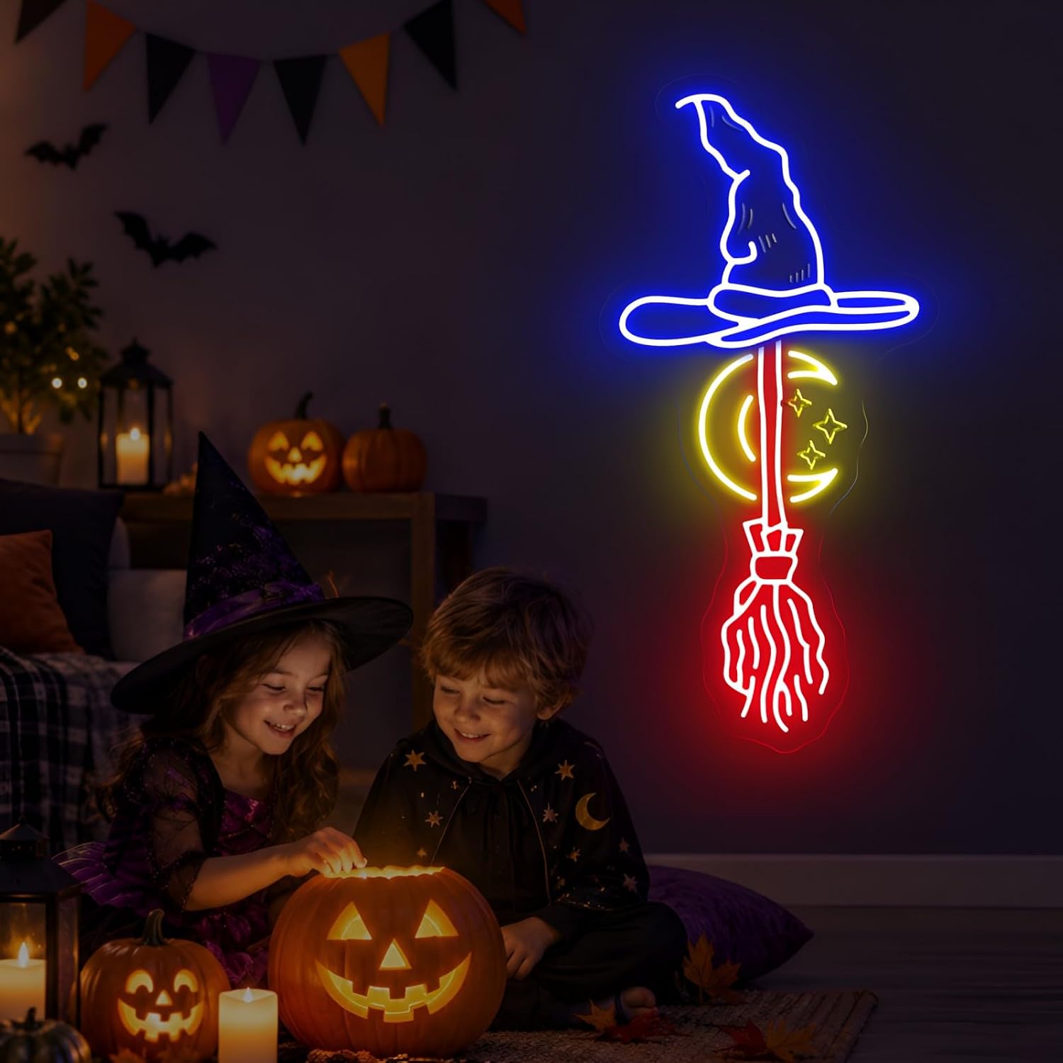 Lampu Neon Bentuk Topi Penyihi - Neon Sign Party ulasan dan harga