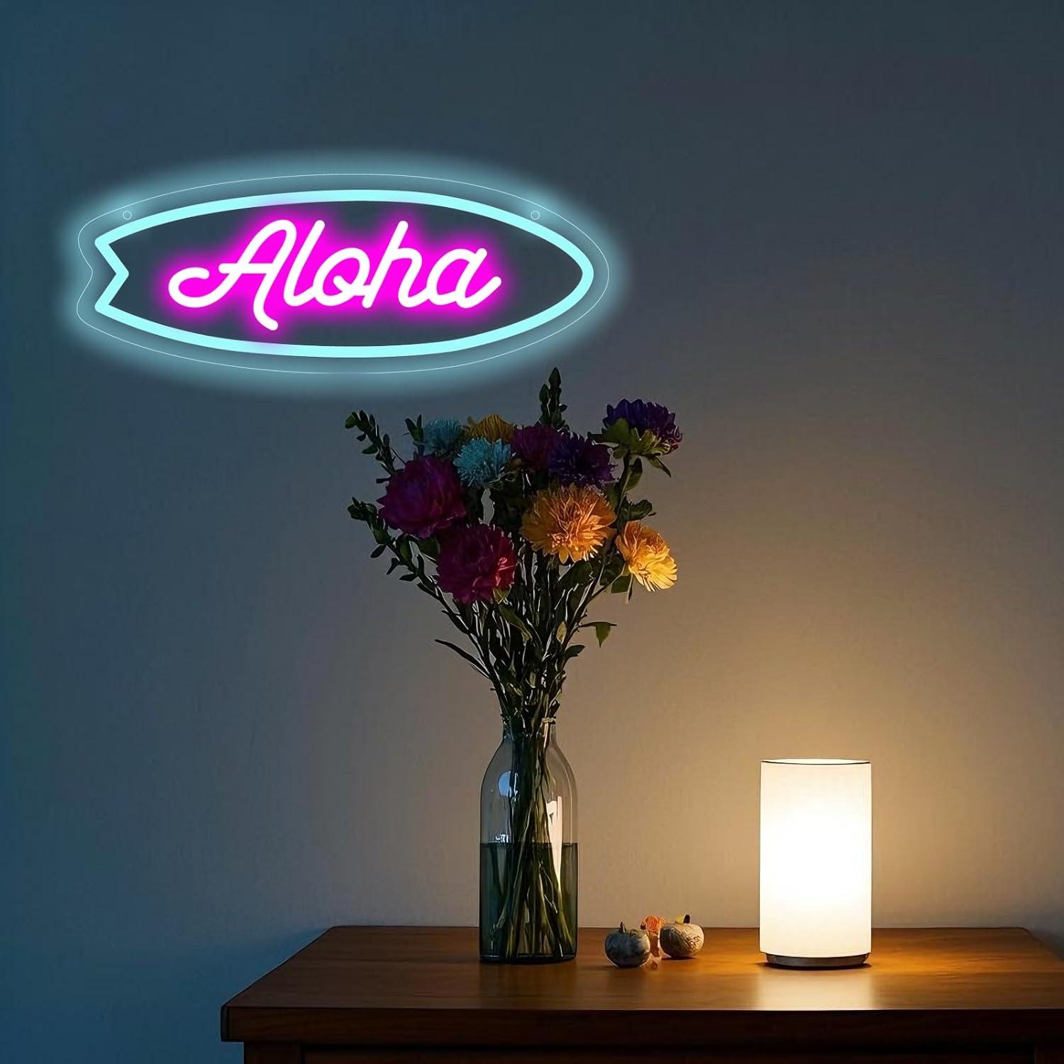 Lampu Neon Papan Selancar Aloh - Neon Sign Party ulasan dan harga